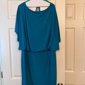 Jessica Simpson Teal Blouson Midi Dress